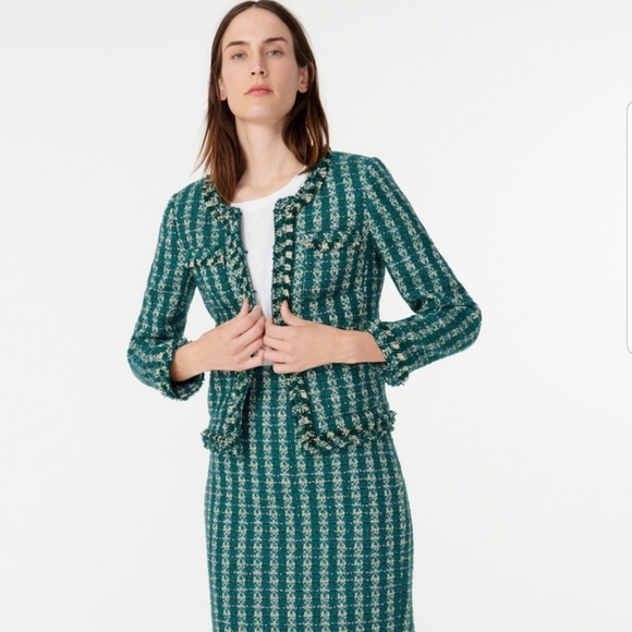 J. Crew Lady Jacket Emerald Tweed